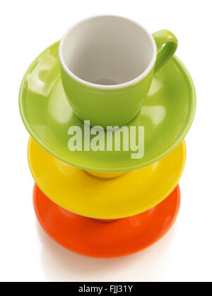 leere Keramik Tasse isoliert auf weißem Hintergrund Stockfoto
