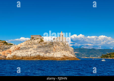 Portovenere Küstenblick in Golf der Dichter Stockfoto