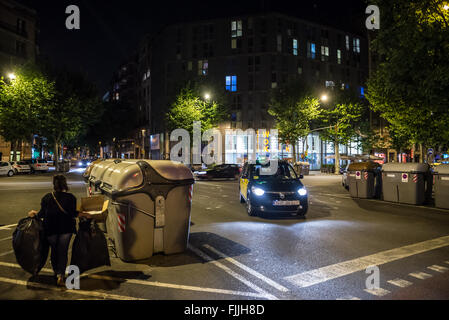Carrer del Comte Urgell Straße in Sant Antoni Nachbarschaft, Stadtteil Eixample, Barceona, Spanien Stockfoto