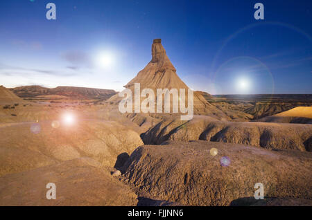 UFO-Leuchten. Fremden Planeten. Stockfoto