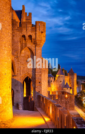 Die mittelalterliche Stadt Carcassonne, languedoc-Roussillon, Frankreich Stockfoto