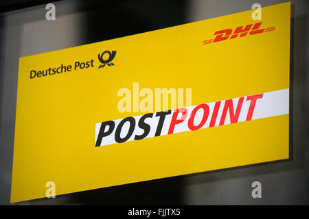 Markenname: "Postpoint", Berlin. Stockfoto