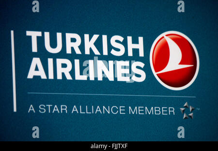 Markenname: "Turkish Airlines", Berlin. Stockfoto