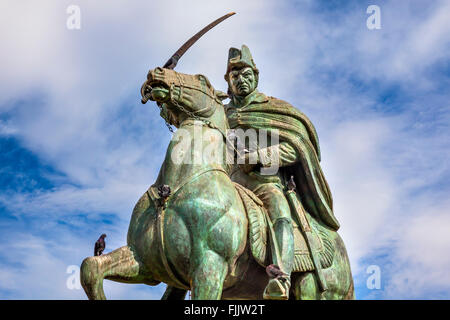 Allgemeine Ignacio Allende Statue Plaza Civica San Miguel de Allende Mexiko. General, zunächst Aufruhr gegen Spanien im Jahre 1810 führte Stockfoto