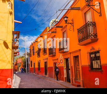 Mexiko Stadt Straße Touristen Hotels San Miguel de Allende. Stockfoto