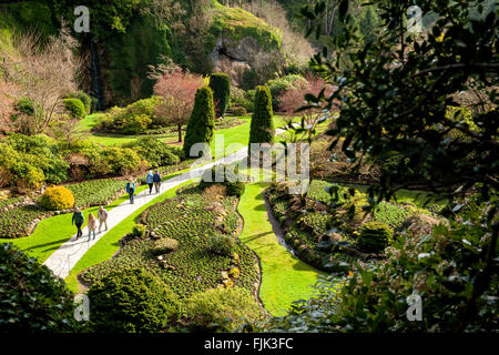 Sunken Garden in Butchart Gardens, in der Nähe von Victoria, Vancouver Island, British Columbia, Kanada Stockfoto