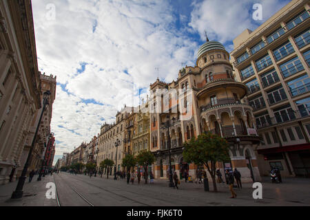 Avenida De La Constitución. Sevilla, Andalusien. Spanien. Stockfoto