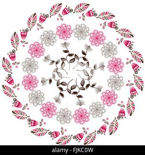 Kreisförmige Blumenmuster, Vektor-Illustration. Niedliche Vorlage, Abdeckung Stock Vektor