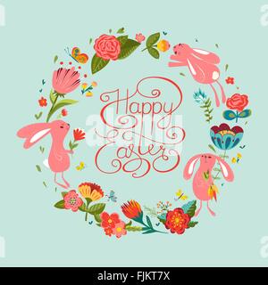 Glücklich Osterkarte Stock Vektor