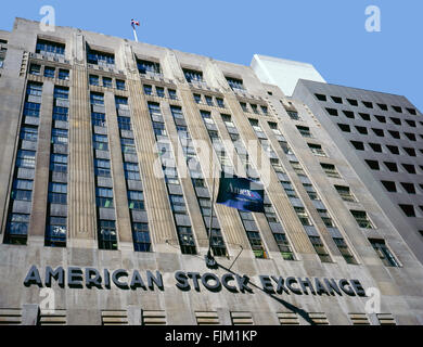 NEW YORK CITY,U.S.A.-17. Februar 1995: The American Stock Exchange im Financial District ist jetzt fusioniert mit dem New York-S Stockfoto