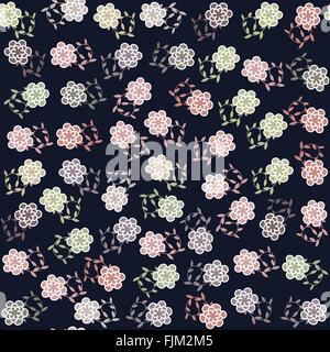 Vektor nahtlose Blumenmuster in Vintage Farben und nahtlose Muster im Swatch-Menü. Nahtloses Muster für Wallpap einsetzbar Stock Vektor