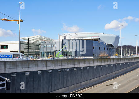 Baustelle des Docks Bruxsel, das neue Einkaufsviertel in einem Gebiet in volle wirtschaftliche Umschichtung, Stockfoto