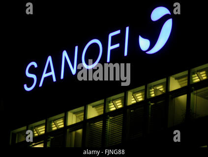 Markenname: "Sanofi", Berlin. Stockfoto
