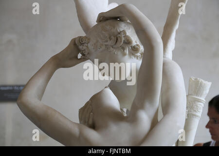 Psyche von Amors Kuss wiederbelebt. Skulptur von italienischen klassizistischen Bildhauers Antonio Canova (1757-1822). Marmor, 1787. Louvre-Muse Stockfoto