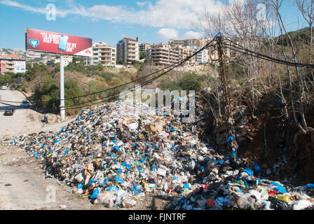 Papierkorb Dump Norden Beirut Libanon Stockfoto