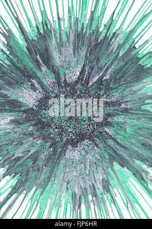 Farbenfrohe moderne Gegenwartskunst Acryl Blob Zeichenstil von Jackson Pollock Stockfoto