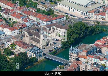Meuse (55), Ville de Verdun, Eglise Saint-Sauveur (Vue Aerienne) / / Frankreich, Meuse (55), Verdun Stadt, Kirche Saint-Sauveur (Aer Stockfoto