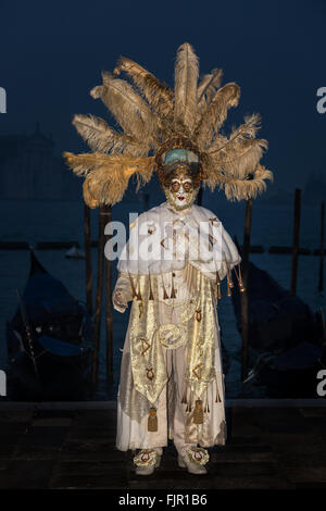 Ein Mann verkleidet für den Karneval in Venedig, Italien Stockfoto