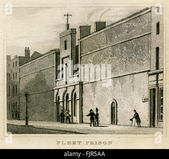 Fleet Prison, London 1853. Erbaut im Jahre 1780, nachdem das alte Gebäude von Randalierern zerstört wurde. Stockfoto