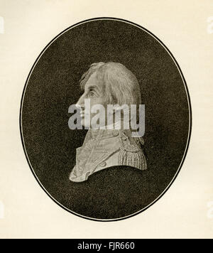 Horatio Nelson, 1. Viscount Nelson (1758-1805). Von einem gravierten Medaillon Stockfoto