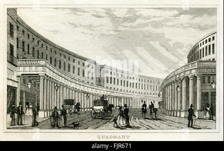 Der Quadrant, Regent Street in London. Ab 1835 print Stockfoto