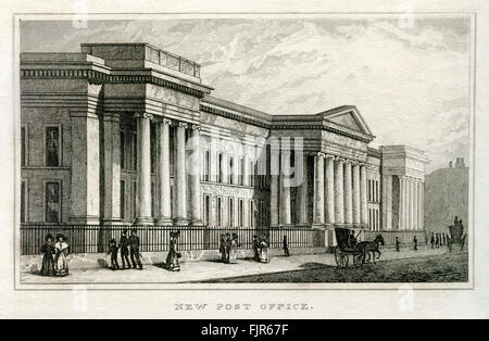 Post Office building, St. Martin-Le-Grand, London. Entworfen von Robert Smirke (1780 – 1867) Gebäude, Architekt Englisch. Ab 1835 print Stockfoto