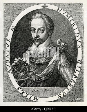 Sir Humphrey Gilbert von Devon. (Halbbruder von Sir Walter Raleigh)   Abenteurer, Explorer, Mitglied des Europäischen Parlaments und Soldat.    Pionier des englischen Kolonialreiches in Nordamerika und die Plantagen von Irland.  c. 1539 – 9 September 1583 Stockfoto