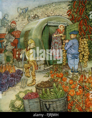 Die Geschichte von Herrn und Frau Vinegar, der lebte in einem Pickle Jar, englische Märchen, Illustration von Arthur Rackham (1867-1939) Stockfoto