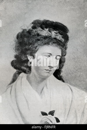 Porträt angenommen, dass Charlotte von Stein (1742-1827), Hofdame am Weimarer Hof Herzogin Amalia und enger Freund von Johann Wolfgang von Goethe - deutscher Dichter, Schriftsteller, Dramatiker und Philosoph.  28. August 1749 - März 22. 1832 Stockfoto