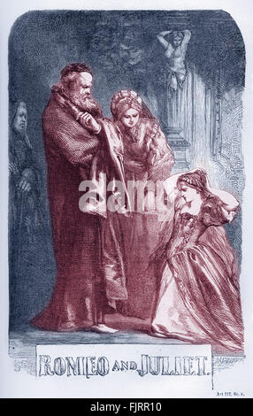 Romeo und Julia von William Shakaespeare.  Handeln Sie III, Szene 5. Illustration von John Gilbert. Englischer Dichter und Dramatiker getauft 26. April 1564 – 23. April 1616. Stockfoto