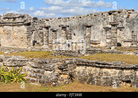 Großer Palast tulum Maya Website Mexiko Stockfoto