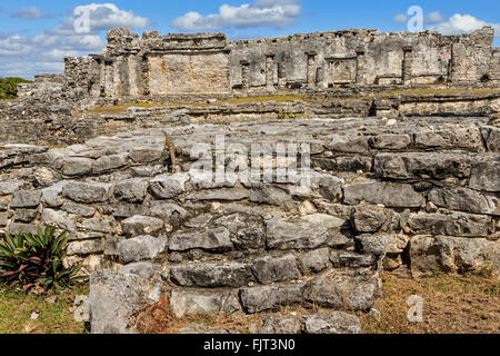 Großer Palast tulum Maya Website Mexiko Stockfoto