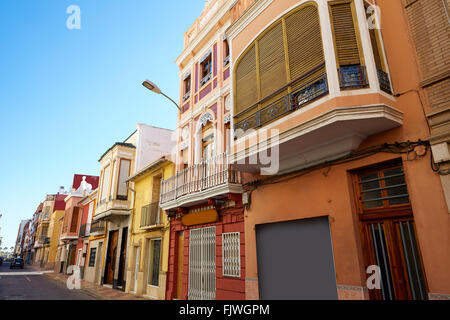 Cullera Dorfstraßen in Mittelmeer Valencia, Spanien Stockfoto