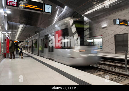 Die neue u-Bahnlinie "Wehrhahn Linie" in Düsseldorf, NRW., Deutschland Stockfoto