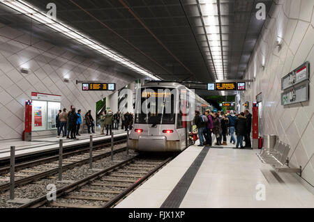 Die neue u-Bahnlinie "Wehrhahn Linie" in Düsseldorf, NRW., Deutschland Stockfoto