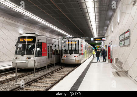 Die neue u-Bahnlinie "Wehrhahn Linie" in Düsseldorf, NRW., Deutschland Stockfoto