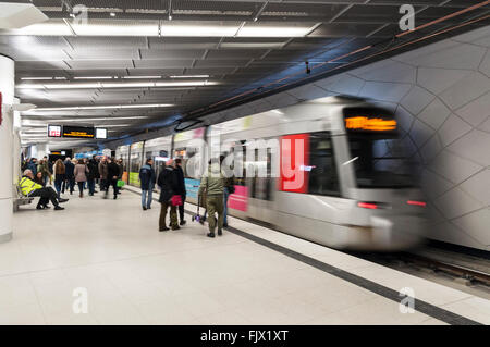 Die neue u-Bahnlinie "Wehrhahn Linie" in Düsseldorf, NRW., Deutschland Stockfoto