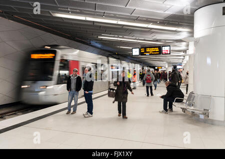 Die neue u-Bahnlinie "Wehrhahn Linie" in Düsseldorf, NRW., Deutschland Stockfoto