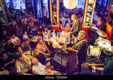 Cafe Central Jazz Club, Plaza del Algel 10, im Barrio de Las Letras Quartier. Madrid. Spanien Stockfoto