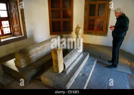 Mevlana Museum, Stadt Konya, Türkei. 16C Grab Mausoleum von Hürrem Pascha im Hof Moschee Stockfoto