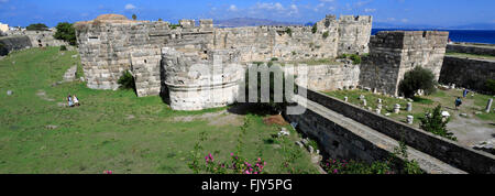 Neratzia Schloss, eine ehemalige Festung der Ritter des Heiligen Johannes von Jerusalem, Insel Kos, Dodekanes-Gruppe von Inseln, südliche Ägäis Stockfoto