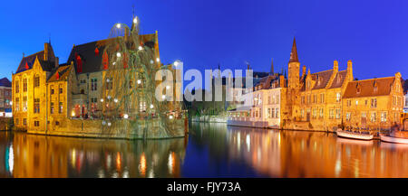 Panorama mit Turm Belfort in Brügge, Belgien Stockfoto