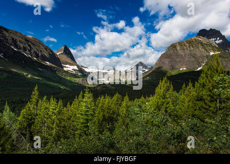 Schöne Aussicht auf Glacier National Park gehören gehen auf die Straße der Sonne Stockfoto