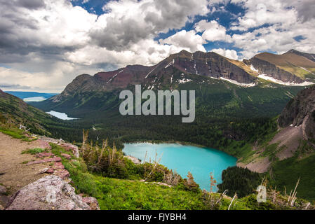 Blick auf Grinnell See von Aussichtspunkt Stockfoto