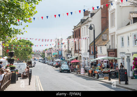 Wareham am Markttag, Dorset Stockfoto