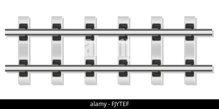 Eisenbahnschienen und Betonschwellen Vektor-Illustration isoliert auf weißem Hintergrund Stock Vektor