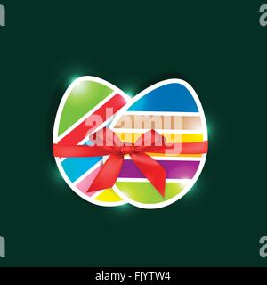 Farbige Ostereier mit Band Stock Vektor