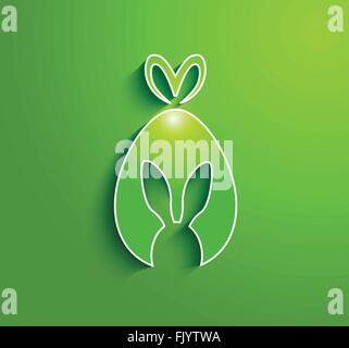 Dekorative hängenden Osterei mit Hase Ohren Form Stock Vektor