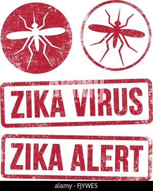 Zika Virus Briefmarken Stock Vektor