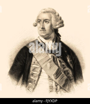 Admiral der Flotte Edward Hawke, 1. Baron Hawke, 1705-1781, einen Offizier der Royal Navy Stockfoto